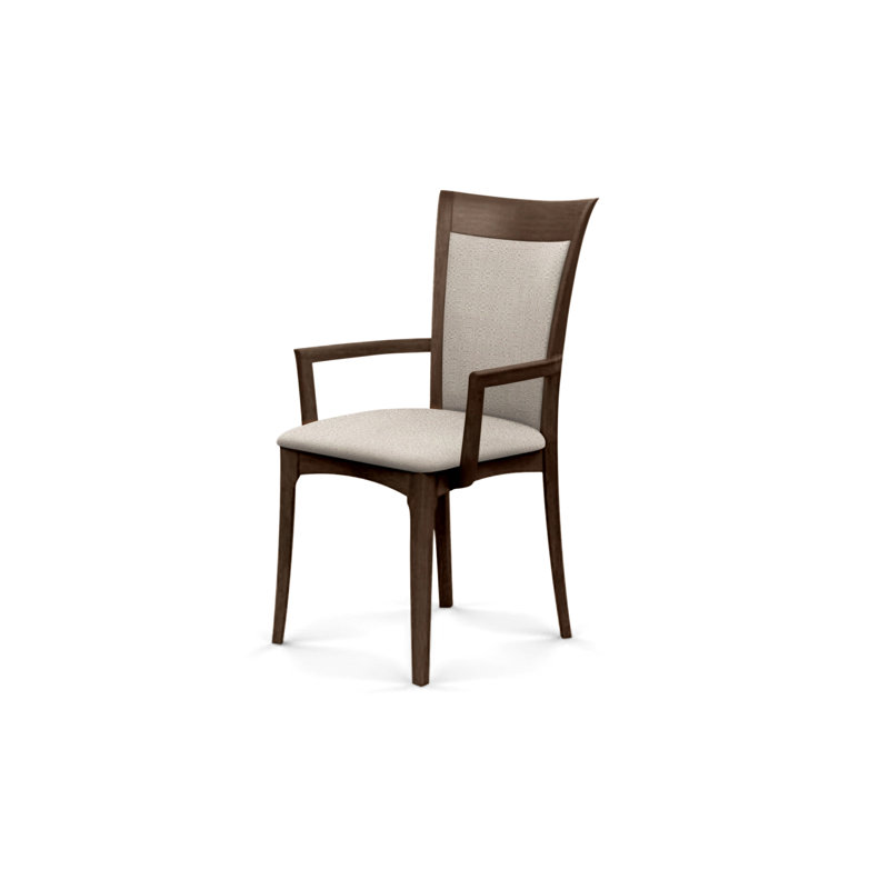 Morgan Upholstered Arm Chair, Smoke Cherry, Microseude Onyx