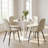 5-piece Mid-century Modern Dining Set, 31.5" Round Dining Table With 4 Beige Linen Upholstered Chairs
