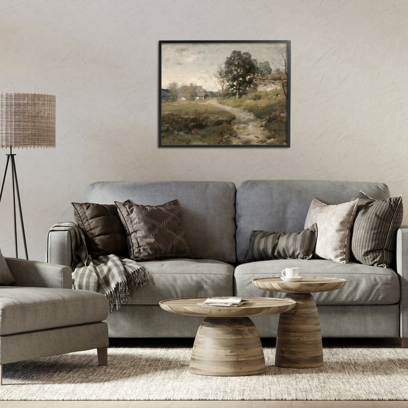 Giclée encadrée de style campagne rétro vintage, design par Riley B, H 16 po x l 20 po, Giclée encadrée noir minuit
