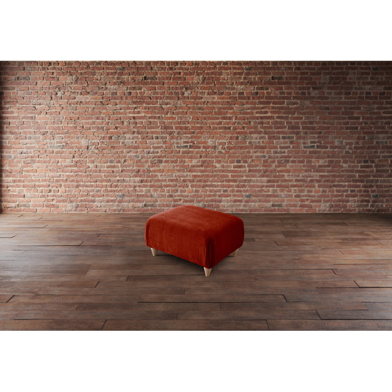 Charlotte-Ann Soft Touch Square Footstool, Apricot