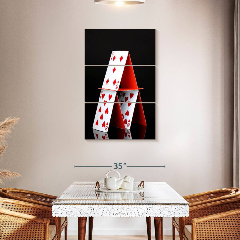 Cartes à jouer empilées Senne, H 45 po x l 28 po