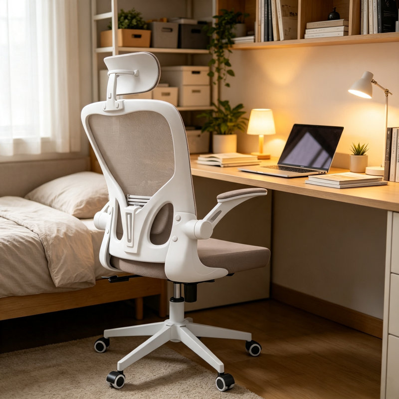 Chaise de bureau ergonomique avec support lombaire, appui-tête et accoudoirs rabattables à hauteur réglable avec fauteuil inclinable multi-angle de 90 ° à 125 ° avec une capacité de 350 lb