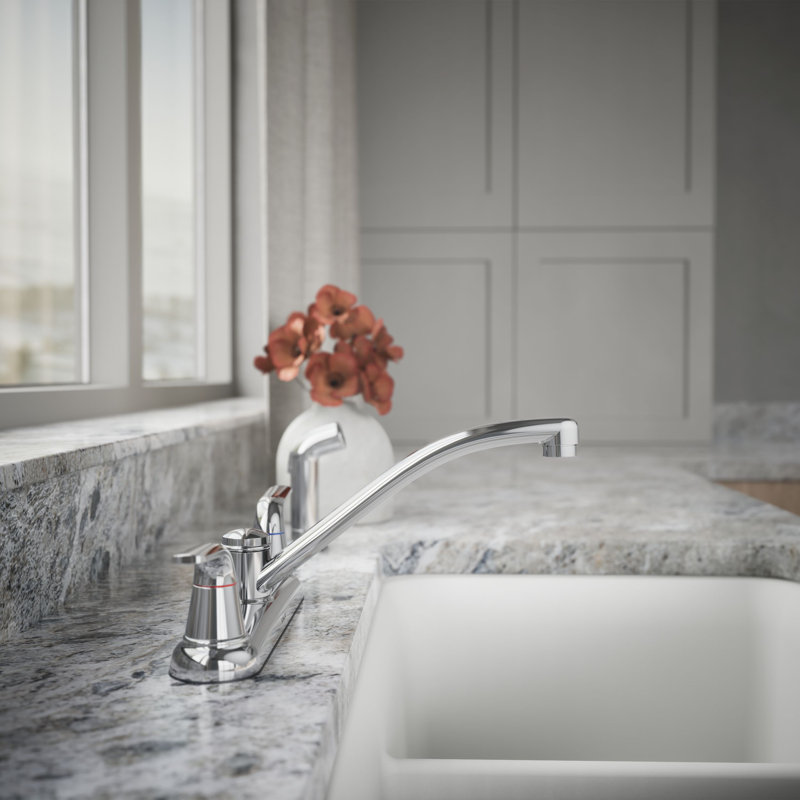 Double Handle Kitchen Faucet with Side Spray