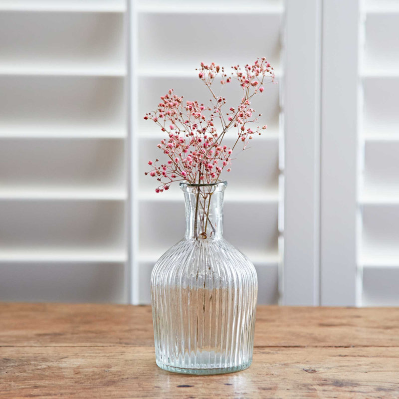 Small Rippled Glass Bottle Vase