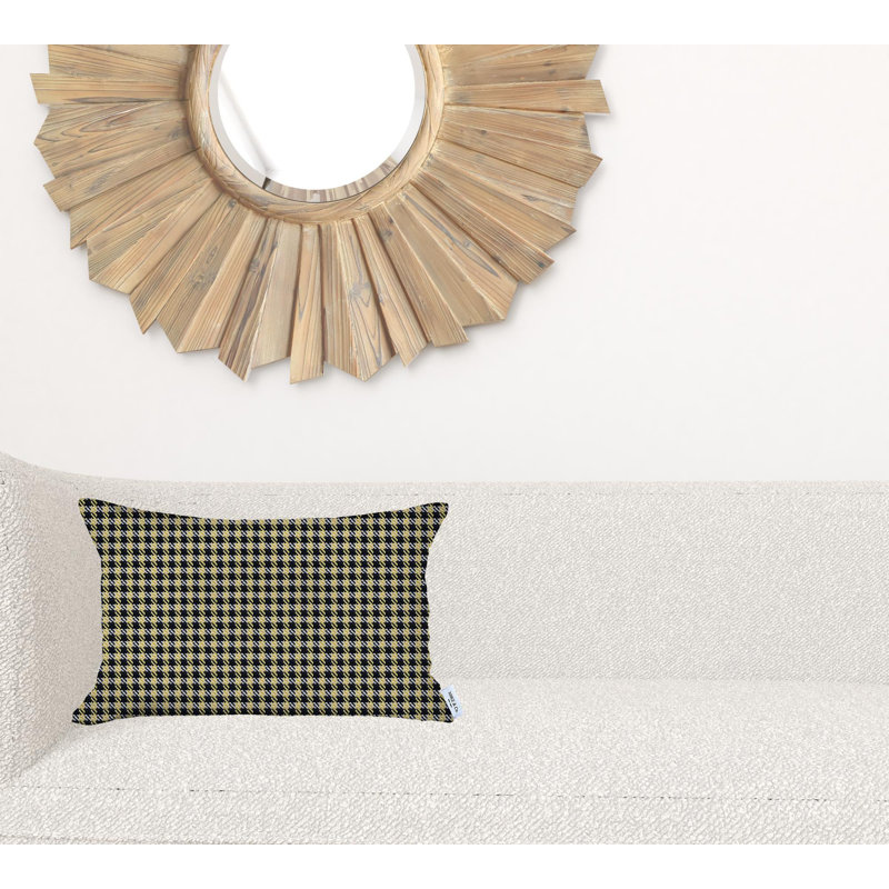 Reversible Pillow Insert, Yellow Houndstooth