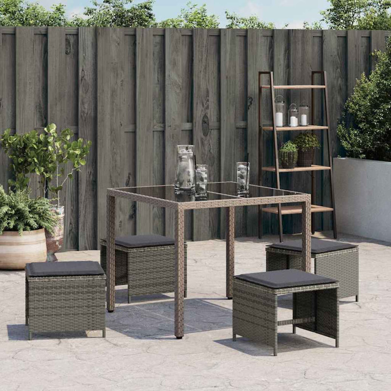 Outdoor Ottoman, Dark Grey, Grey