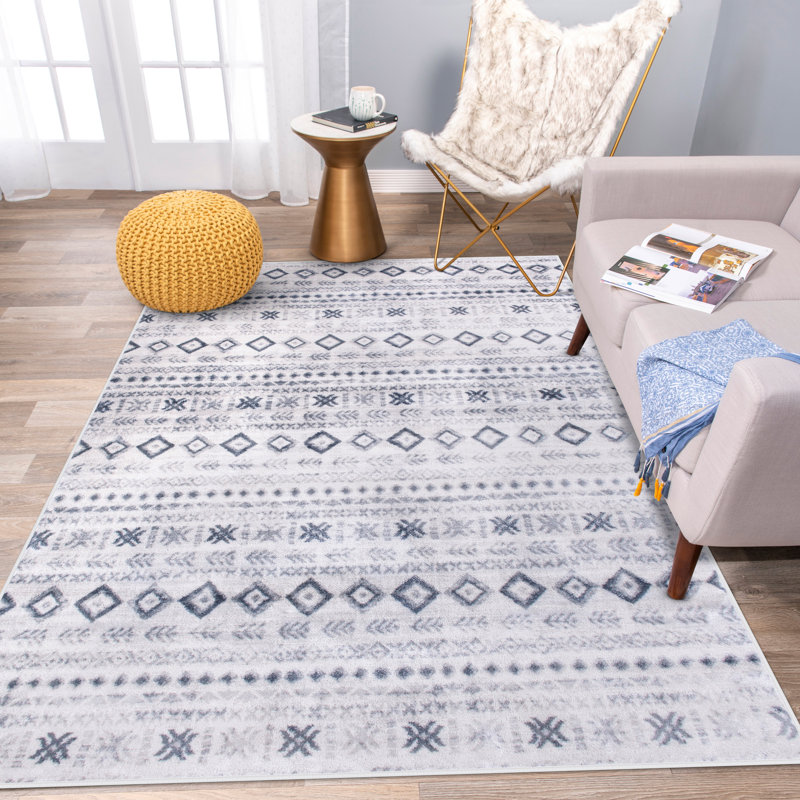 Demello Abstract Indoor Rug, Rectangle 5' x 7'