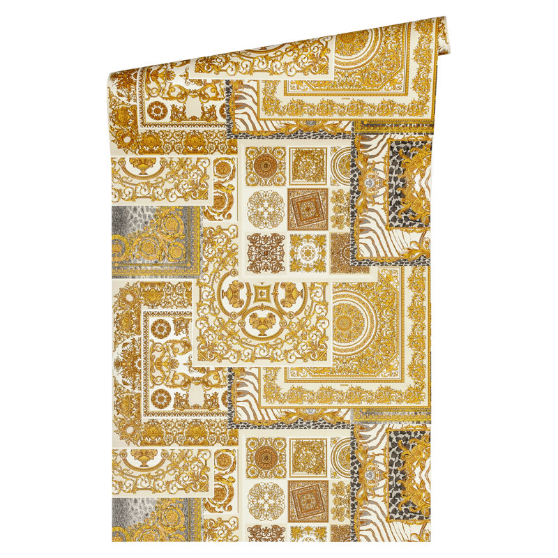 1005cm x 70cm Wallpaper Roll, Metallic/Brown/White