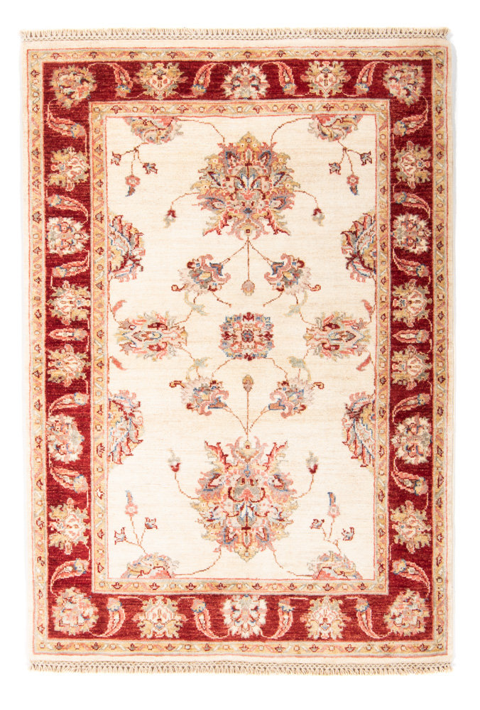 Handgefertigter Teppich Ambrozie in Beige