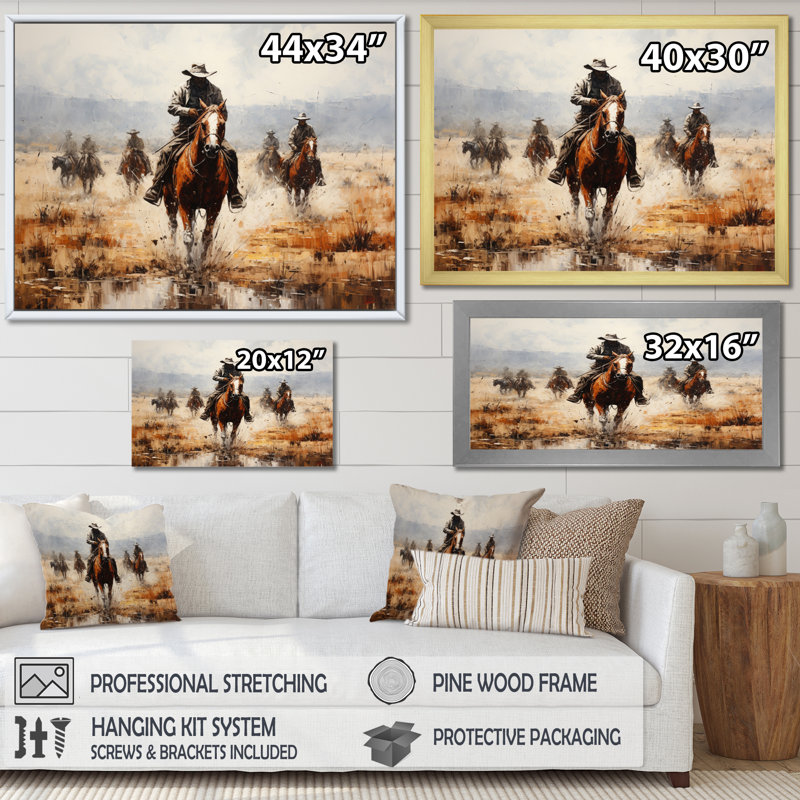 Western Dust and Grit II - Western, reproduction d'art encadrée, Cadre flottant noir, H 24 po x l 32 po x P 1 po