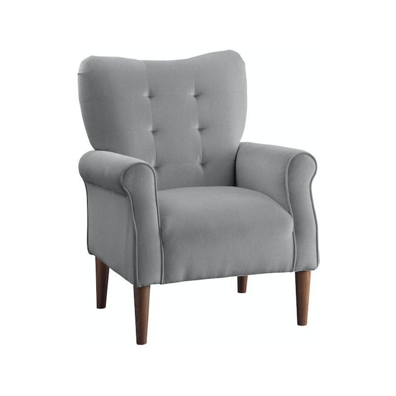 Fauteuil d'appoint en velours brun Chad, Velours gris foncé
