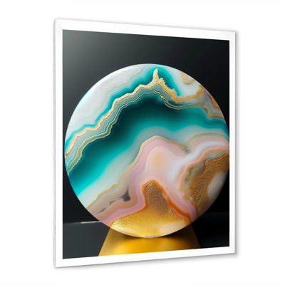 Art mural sur toile liquide, art bleu turquoise et formes abstraites