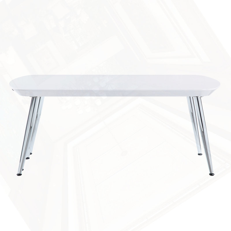 White & Chrome Finish Coffee Table