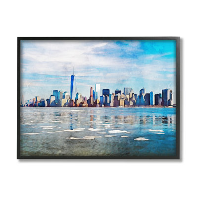 " Distant New York City Skyline Buildings " by Kim Curinga