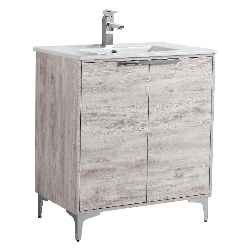 Ensemble de meuble-lavabo simple 30 po Deaunte, Chrome poli