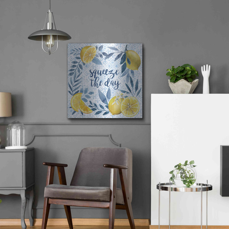 «Citrus Sayings II» par Grace Popp, art mural en métal, H 24 po x l 24 po