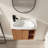 24" Wall-Mounted Vanity with White Trapezoid Ceramic Sink - Angular Design
