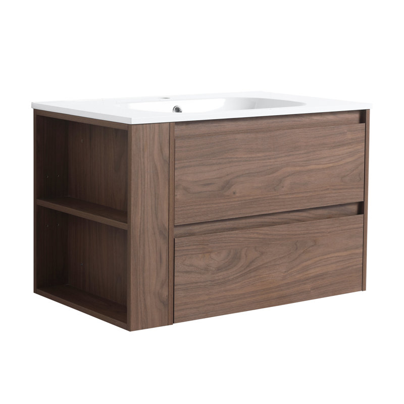 Meuble-lavabo mural avec lavabo en gel 30 po Mantu (bvb005530bno)