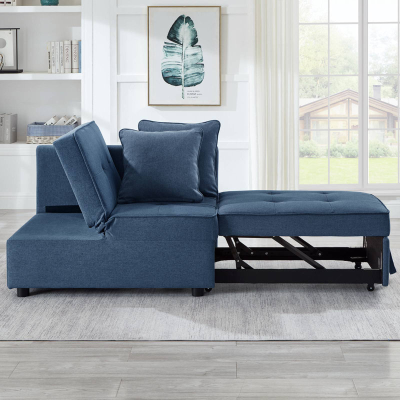 Chaise convertible 4 en 1, Polyester bleu