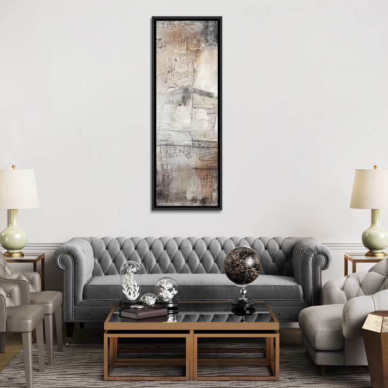 «Black, White & Bronze I», reproduction sur toile, H 36 po x l 12 po x P 1,5 po, Toile avec cadre noir