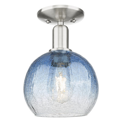 Downtown Urban - Boyle - 1 Light 8" Semi-Flush Mount - Blue Shade