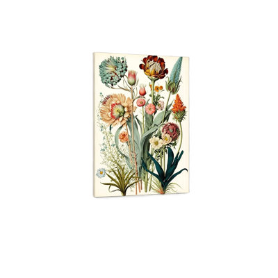 "Green", plante botanique rétro sur toile beige de qualité supérieure, 24 x 18 pouces, décoration pour salon, chambre à coucher