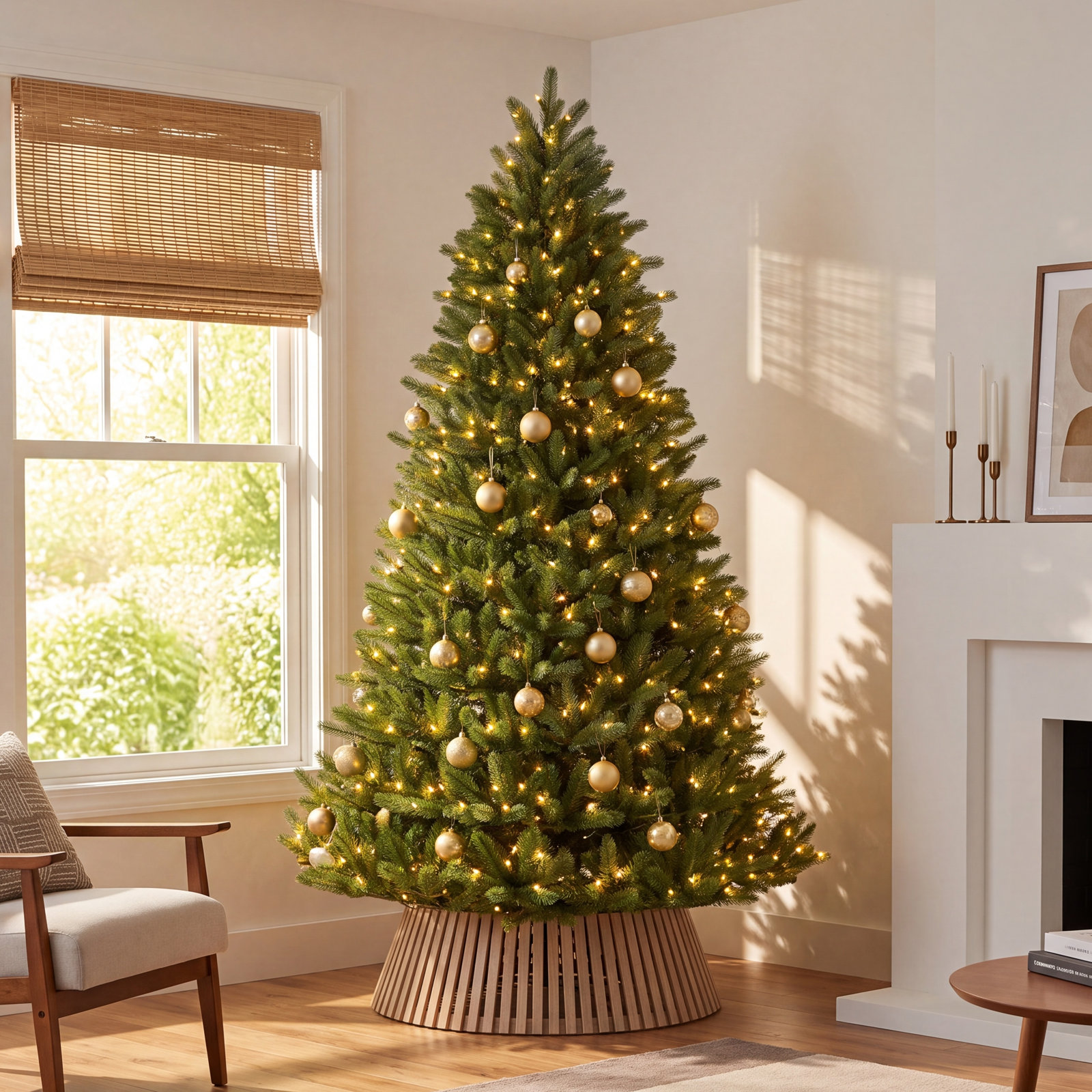 Lighted Artificial Fir Christmas Tree, 9' H, 1000