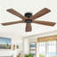 Ventilateur de plafond encastré à moteur à courant continu et à pales en bois massif 48 pouces Milan avec télécommande, noir et noyer Milan-1235038691-1235038689-1235038702