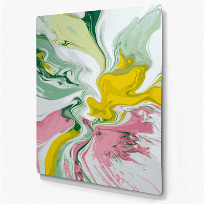 Abstrait fluide, art mural en métal beige 11