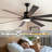 72" Walnut Led Ceiling Fan Light With 8 Wooden Blades, Remote Control, Adjustable Color Temperature For Living Room, Bedroom, Or Dining Room