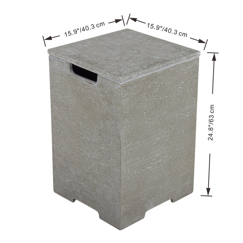 40.4cm Square Propane Tank Cover, 63cm H x 40.4cm W x 40.4cm D, Light Grey