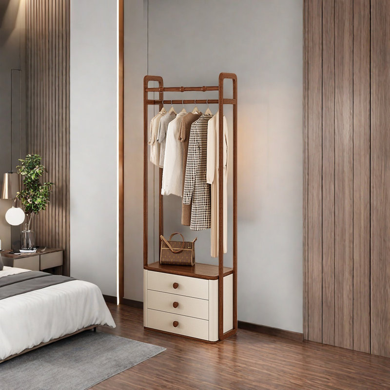 Large - Capacity Coat Rack with Drawers