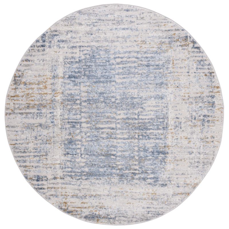 Tapis beige / bleu clair Palma 344, Rond 6 pi 7 po