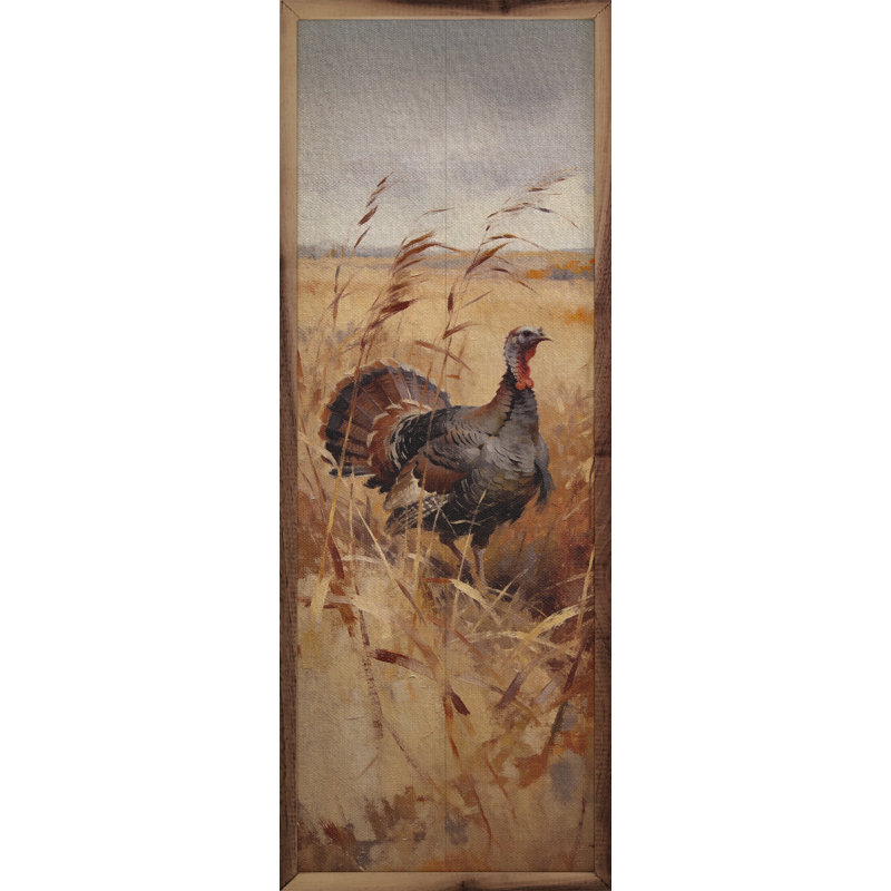 Dindon des prairies dans l'herbe d'automne, H 36 po x l 12 po
