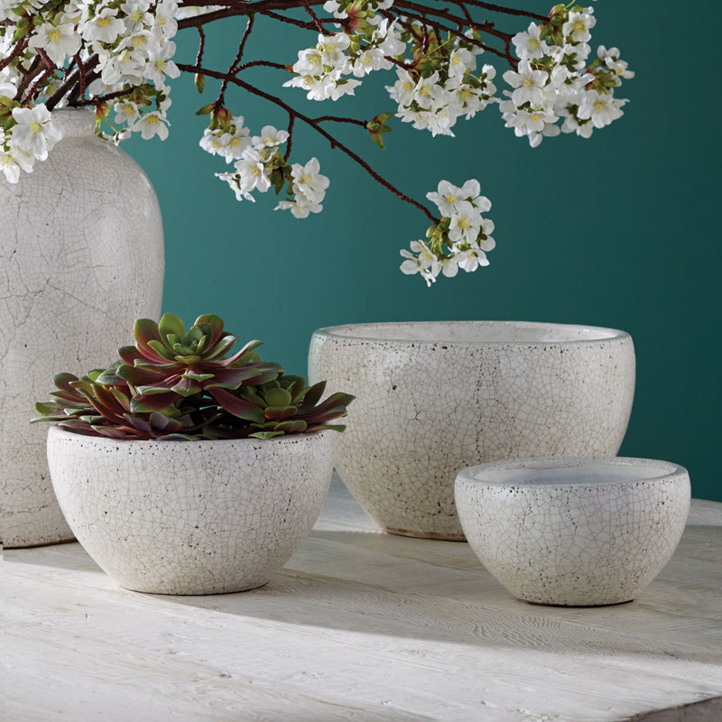 Amaya Ceramic Decorative Bowl, White