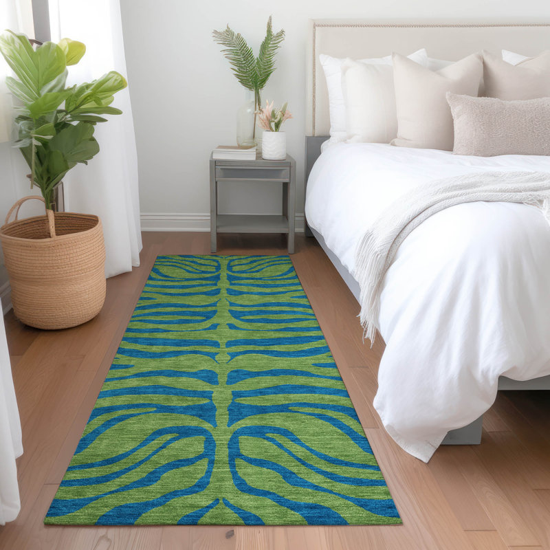 Tapis vert intérieur / extérieur lavable Fernelle , 2 pi 3 po x 7 pi 6 po