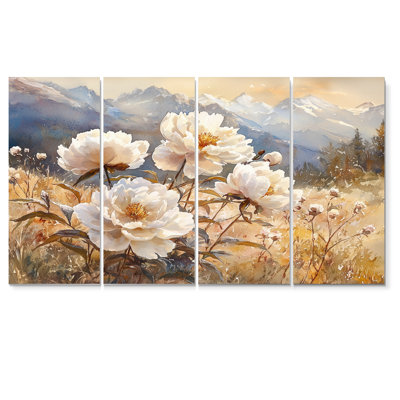 Art mural - pivoines, art mural traditionnel