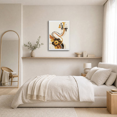 Toile abstraite beige et brune