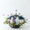 Arrangement de fleurs artificielles dans un vase, fausse rose et hortensia avec pot en céramique noir mat, pièce maîtresse florale artificielle avec eucalyptus pour table de salle à manger, salon, décoration de mariage