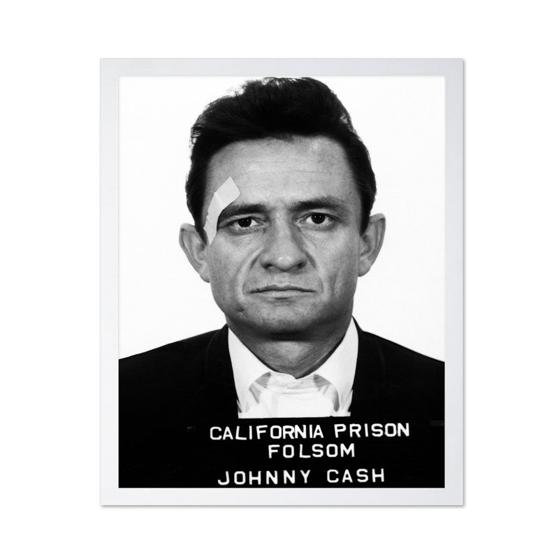 Johnny Mugshot, Poster, 24"H x 32"W, White Framed