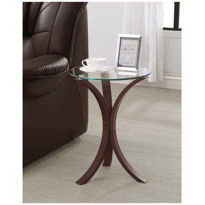 Kull Glass Pedestal End Table
