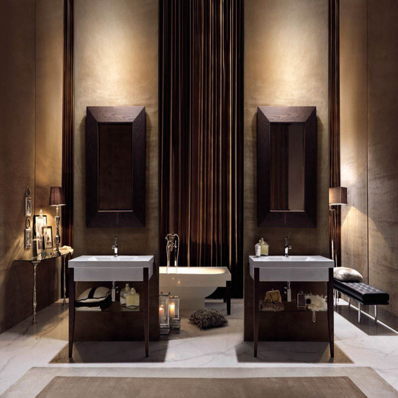 Ensemble de meuble-lavabo mural simple en bois 19,7 "x H 33,5" Bentley, Trou simple, 39.4"
