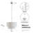 3-Light 20” White Modern Farmhouse Drum Chandelier Light with Adjustable Height for Dining Room.-2045137026