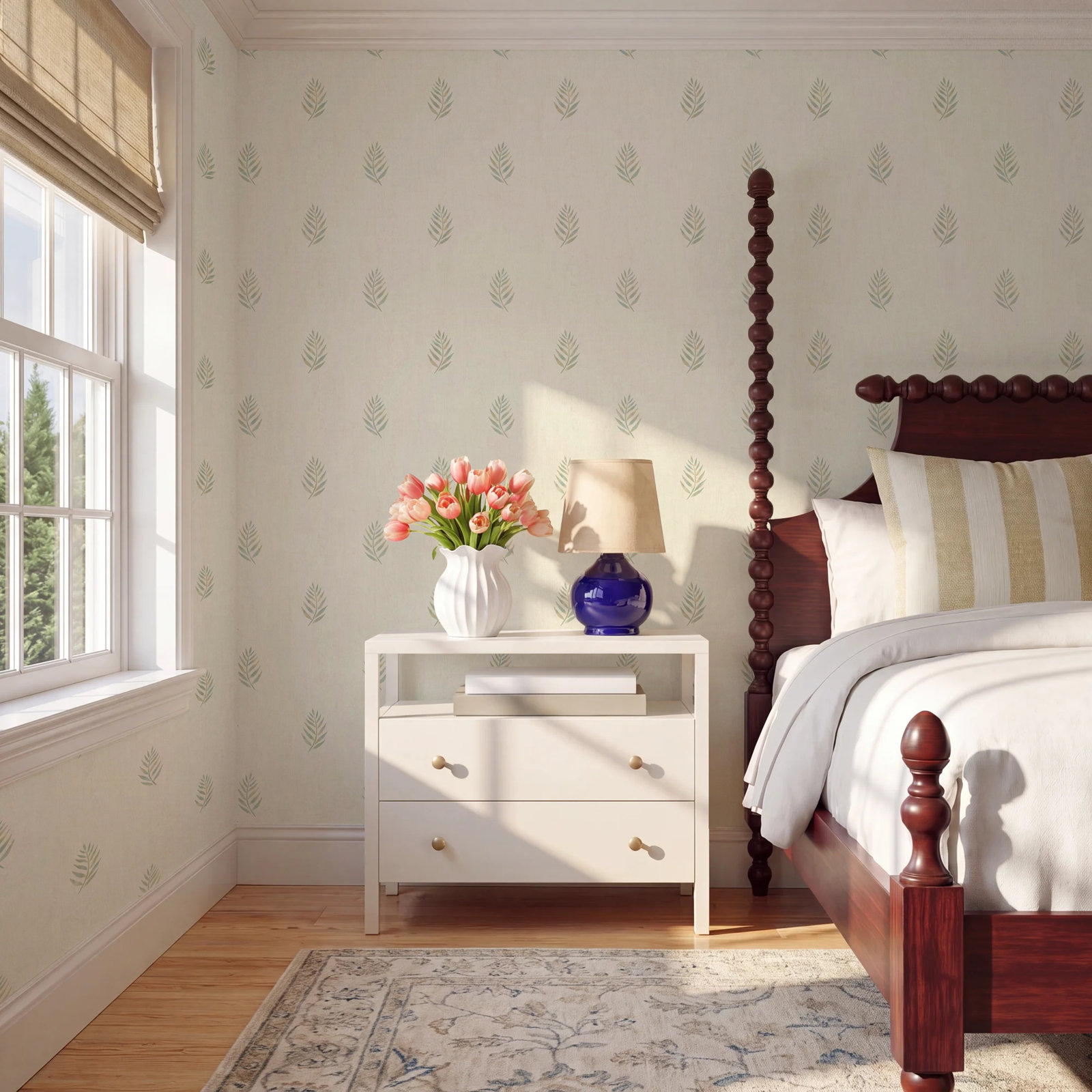 Stevenson Floral Wallpaper, Olive