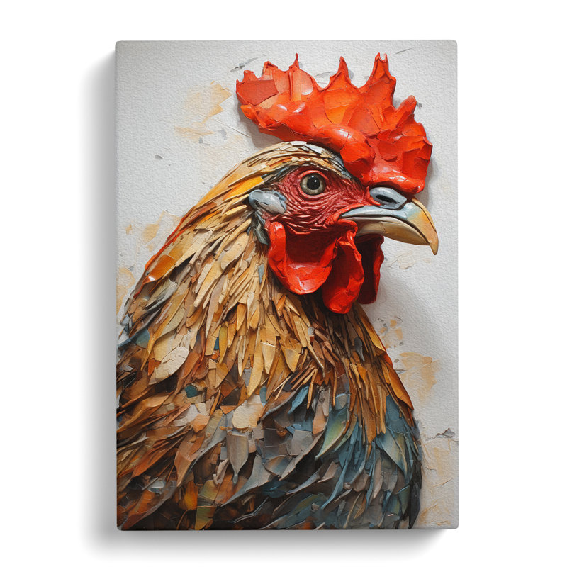 Chicken Hard Edge - Wrapped Canvas, 76cm H x 50cm W x 3cm D