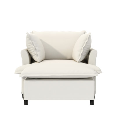 Chenille Upholstered Bed With Movable , Armchair For Bedroom And Living Room, Construction, 2 Colors Superior Quality
