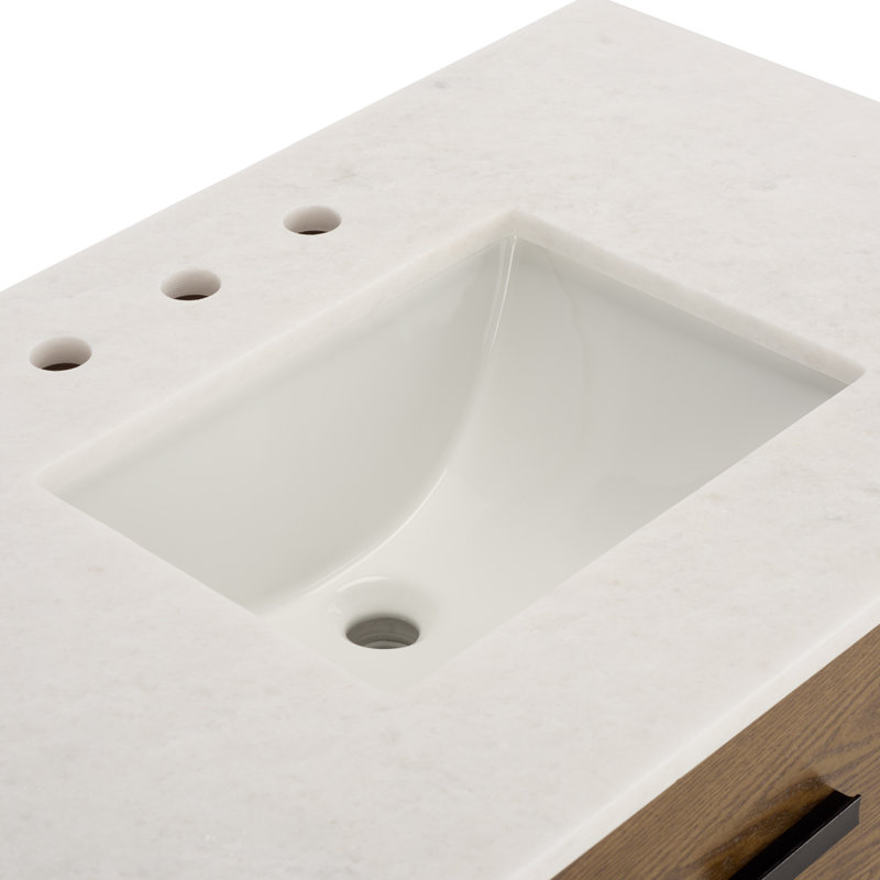 Meuble-lavabo simple 36 po Jaylessa, Chêne moyen