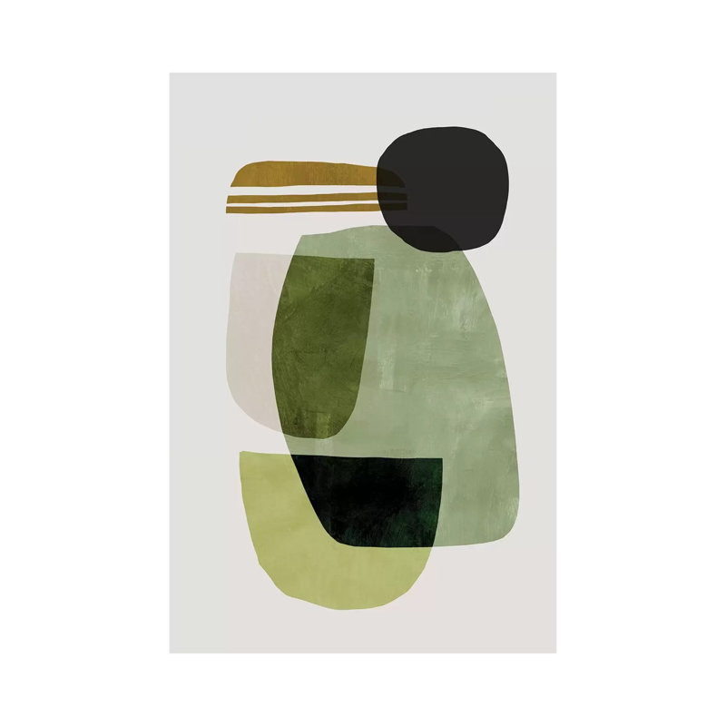 «Green Abstract» par Dan Hobday, reproduction d'art sur toile tendue, H 26 po x l 18 po x 1,5 po