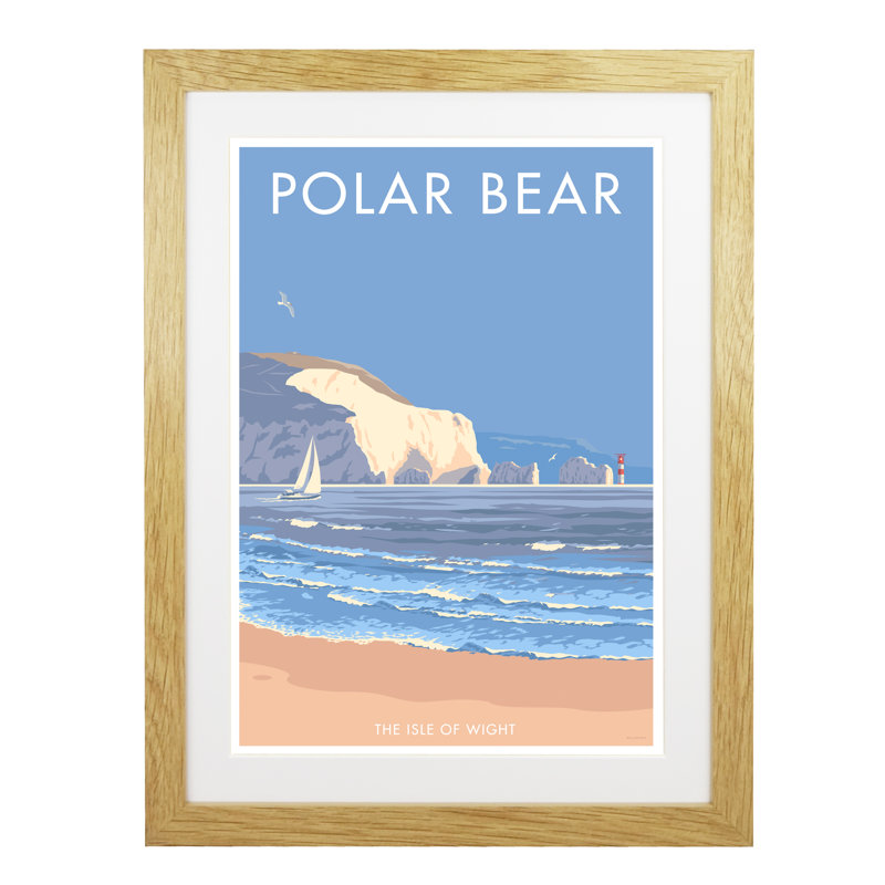 Isle of Wight Polar Bear 1 Piece Wall Art, 43.5cm H x 33.5cm W x 2.2cm D, Oak