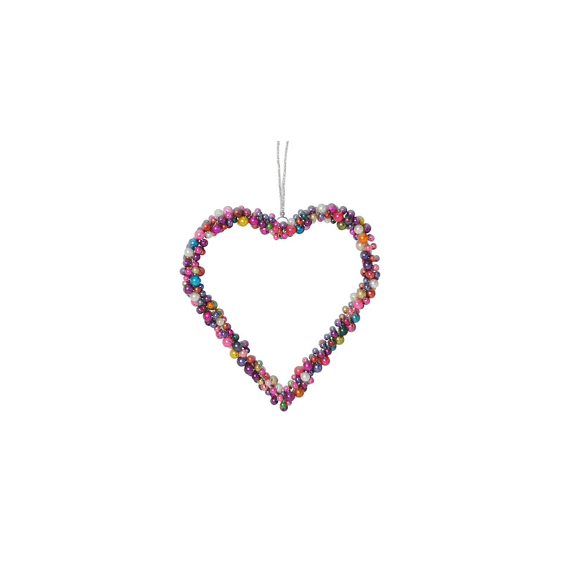 Beaded Heart - Lrg, 8.5" H x 0.75" W x 8.5" D
